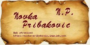 Novka Pribaković vizit kartica